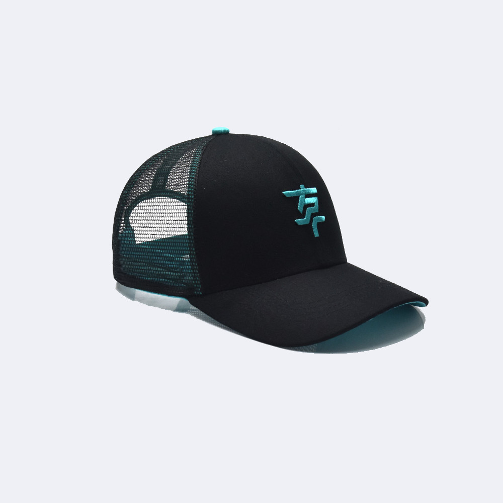 flying-plate-truckerkappe-schwarz-tuerkis-seite Flying Plate Truckerkappe schwarz türkis seite rechts