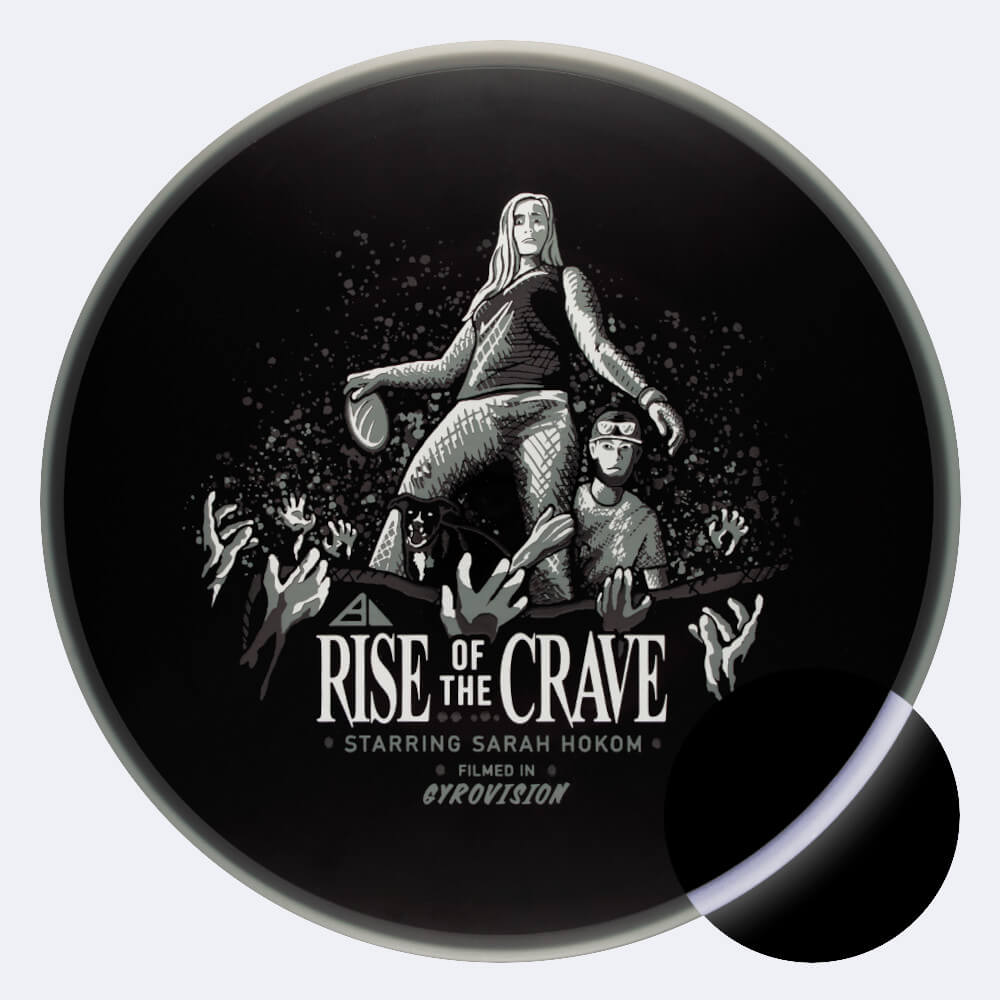 Axiom Crave Sarah Hokom 2023 Halloween Edition in black, eclipse r2 neutron plastic and glow effect Axiom Crave Sarah Hokom 2023 Halloween Edition in black, eclipse r2 neutron plastic and glow effect