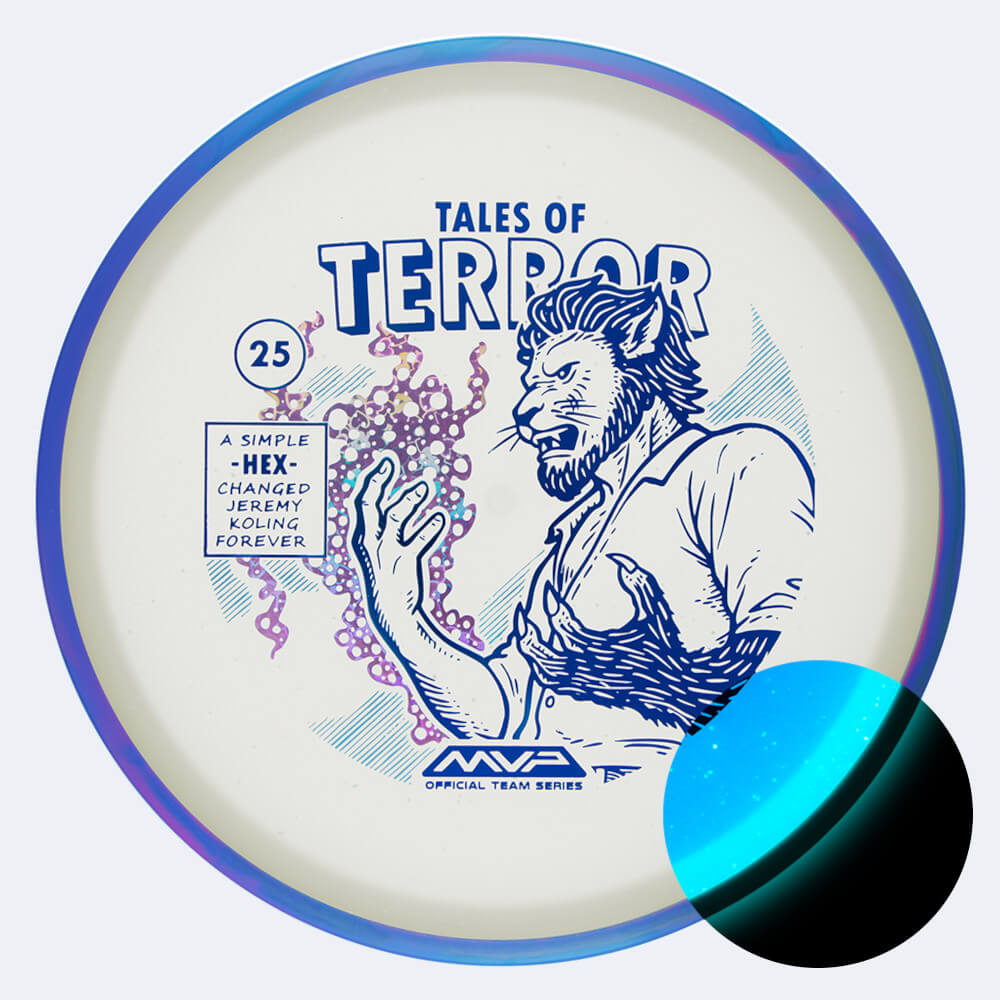 Axiom Hex Halloween Edition in white, particle eclipse plastic and glow effect Axiom Hex Halloween Edition in white, particle eclipse plastic and glow effect