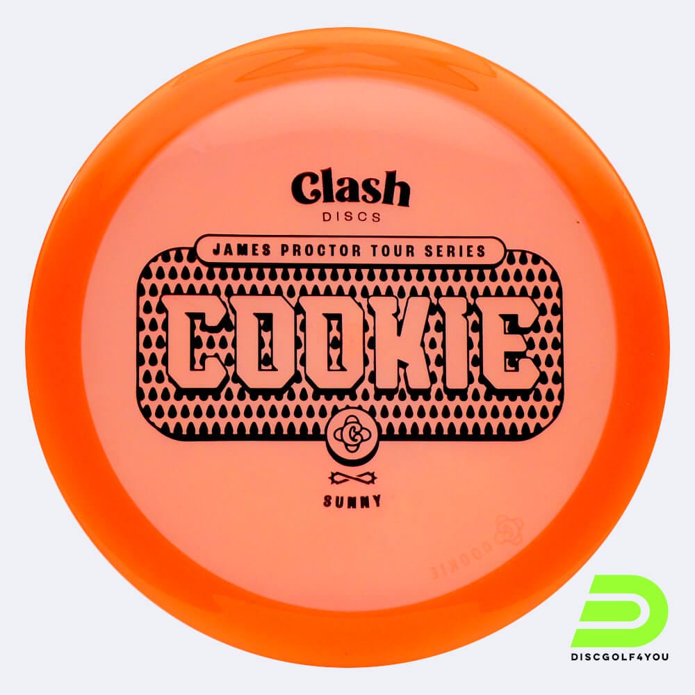 Clash Discs Cookie - James Proctor Tour Series in classic-orange, sunny plastic Clash Discs Cookie - James Proctor Tour Series in classic-orange, sunny plastic