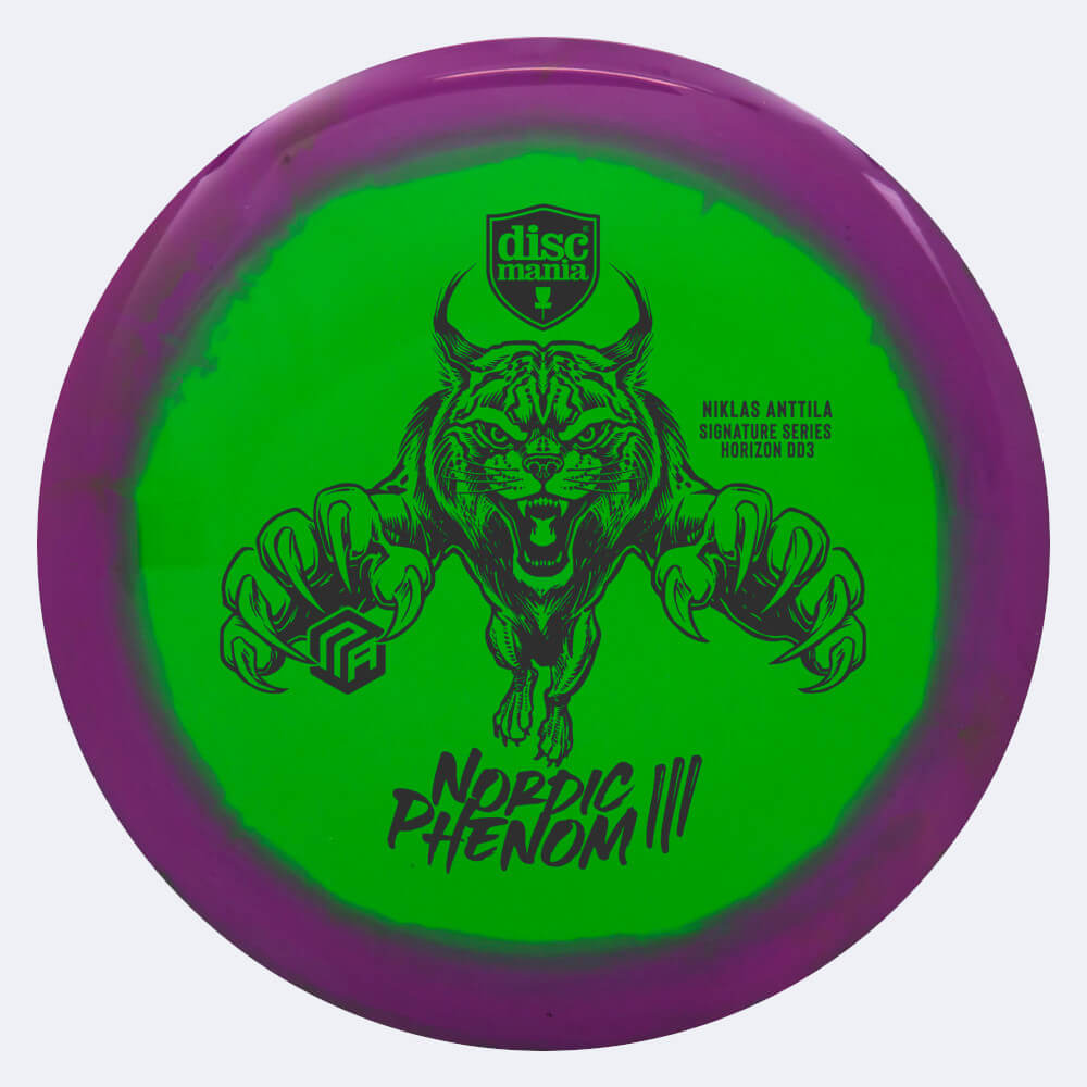 Discmania Nordic Phenom 3 DD3 - Niklas Anttila Signature Series in green-violett, horizon plastic and burst effect Discmania Nordic Phenom 3 DD3 - Niklas Anttila Signature Series in green-violett, horizon plastic and burst effect