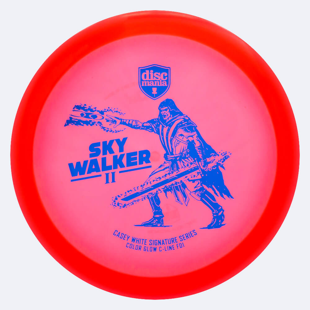 Discmania FD1 Sky Walker 2 in red, colour glow c-line plastic and glow effect Discmania FD1 Sky Walker 2 in red, colour glow c-line plastic and glow effect