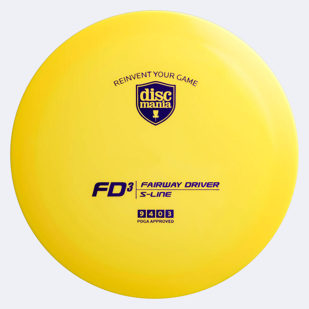 Discmania FD3 in yellow, s-line plastic Discmania FD3 in yellow, s-line plastic