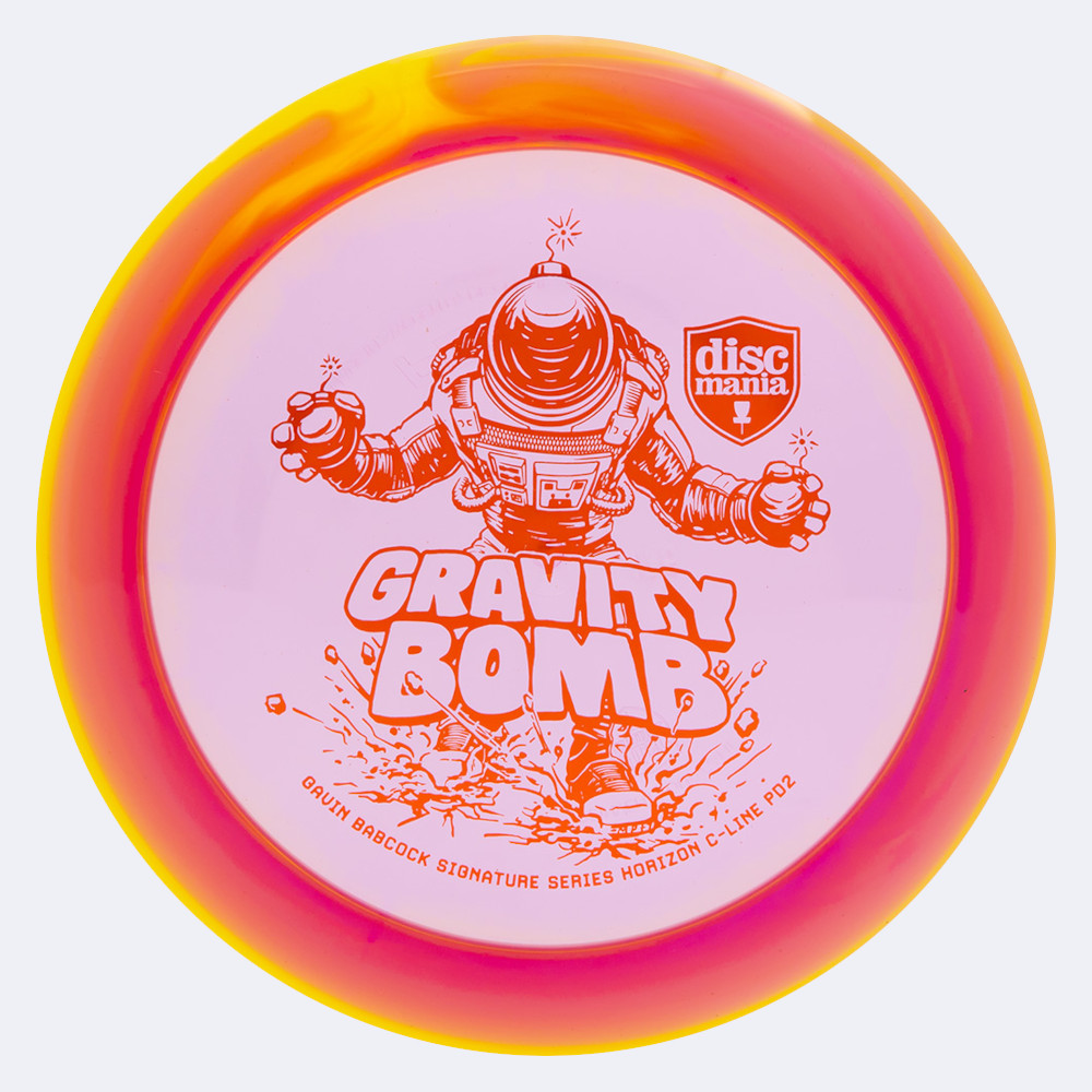 discmania gravity bomb pd2 gavin babcock signature series in rosa-gelb, im horizon c-line kunststoff und ohne spezialeffekt Discmania Gravity Bomb PD2 Gavin Babcock Signature Series in rosa-gelb, im Horizon C-Line Kunststoff und ohne Spezialeffekt