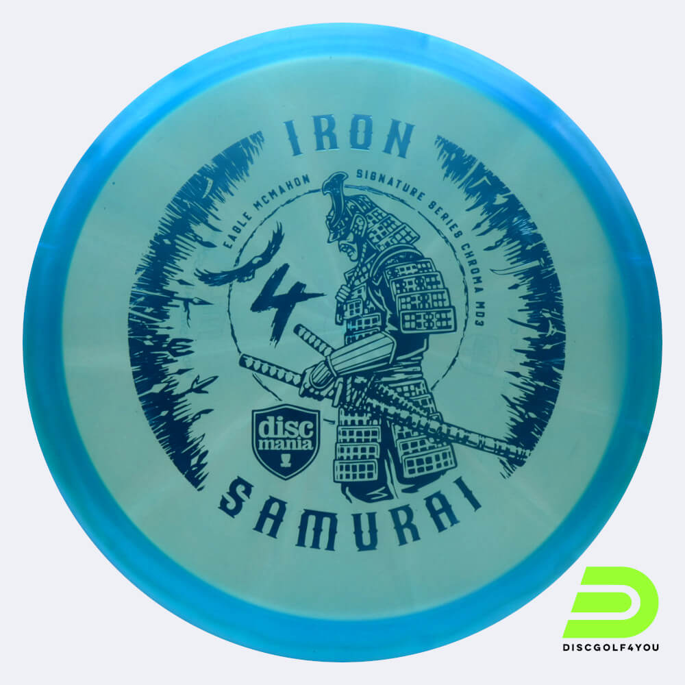 discmania iron 4 samurai md3 - eagle mcmahon signature series in hellblau, im chroma c-line kunststoff und ohne spezialeffekt Discmania Iron 4 Samurai MD3 - Eagle McMahon Signature Series in hellblau, im Chroma C-Line Kunststoff und ohne Spezialeffekt