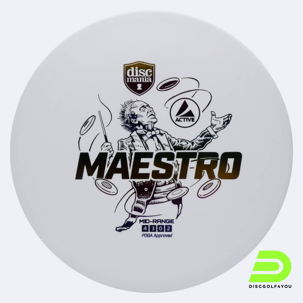 discmania maestro in weiss, im active kunststoff und ohne spezialeffekt Discmania Maestro in weiss, im Active Kunststoff und ohne Spezialeffekt