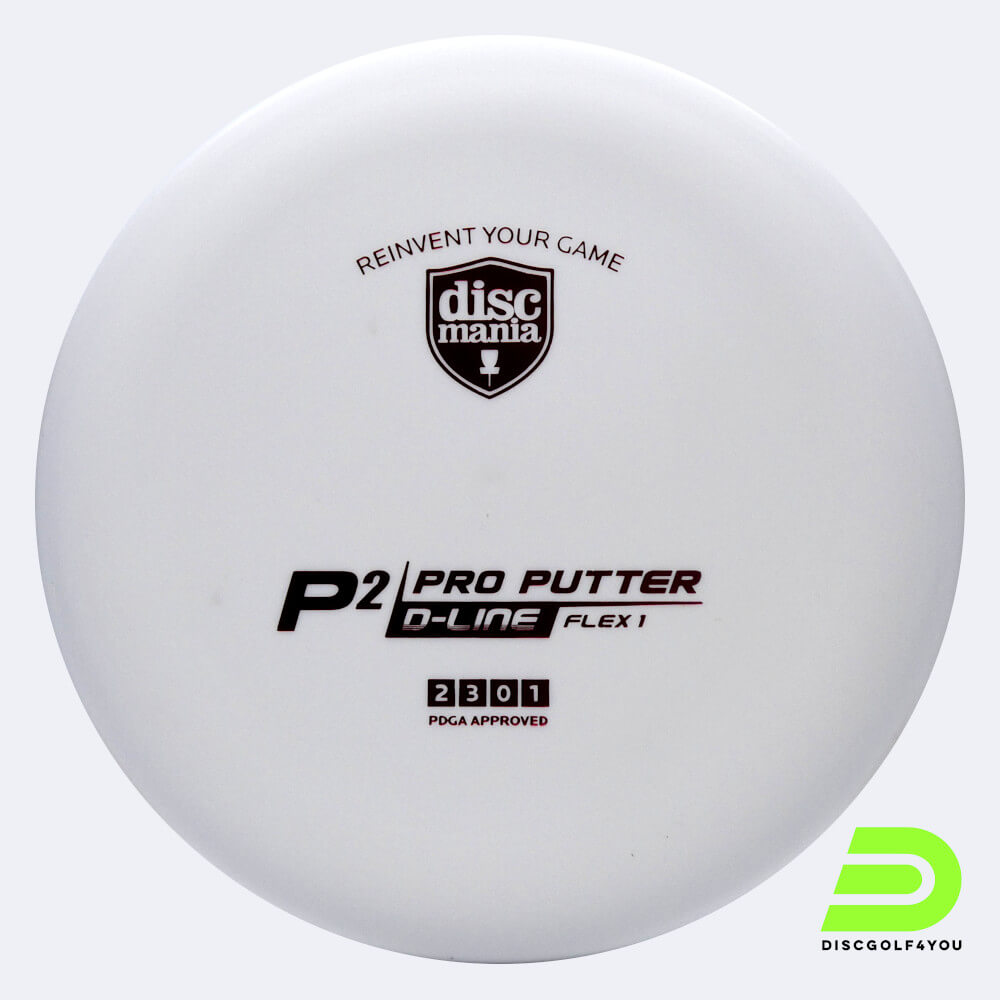 Discmania P2 in white, d-line flex 1 plastic Discmania P2 in white, d-line flex 1 plastic