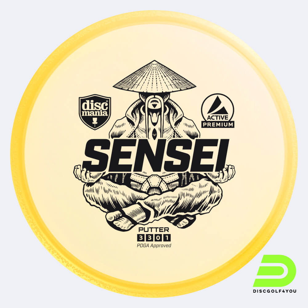 discmania sensei in gelb, im active premium kunststoff und ohne spezialeffekt Discmania Sensei in gelb, im Active Premium Kunststoff und ohne Spezialeffekt