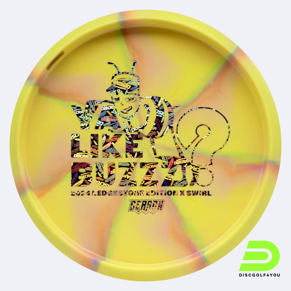 discraft buzzz 2024 ledgestone edition in gelb, im x swirly kunststoff und burst spezialeffekt Discraft Buzzz 2024 Ledgestone Edition in gelb, im X Swirly Kunststoff und burst Spezialeffekt