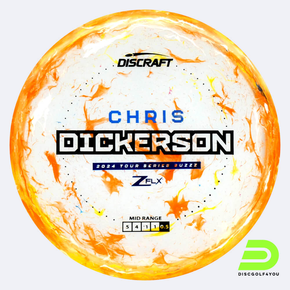 Discraft Buzzz - Chris Dickerson Tour Series in classic-orange, jawbreaker z flx plastic Discraft Buzzz - Chris Dickerson Tour Series in classic-orange, jawbreaker z flx plastic