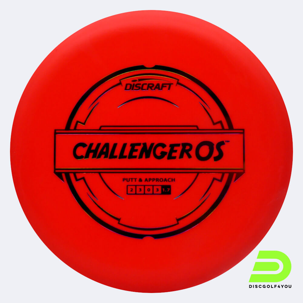 discraft challenger os in rot, im putter line kunststoff und ohne spezialeffekt Discraft Challenger OS in rot, im Putter Line Kunststoff und ohne Spezialeffekt