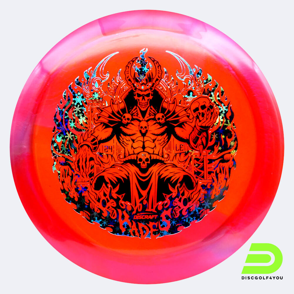 Discraft Hades Ledgestone Edition in pink, z swirl plastic and burst effect Discraft Hades Ledgestone Edition in pink, z swirl plastic and burst effect