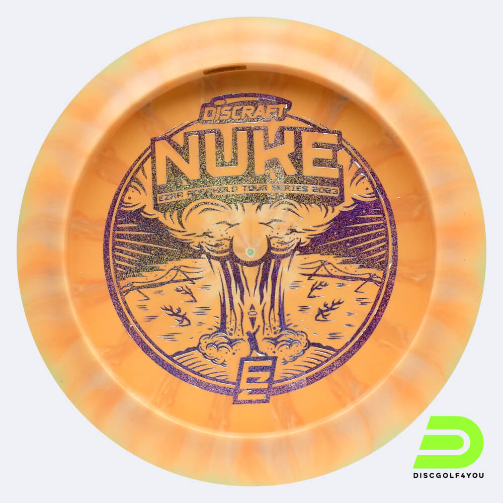 discraft nuke ezra aderhold tour series 2023 in orange, im esp kunststoff und bottomprint/burst spezialeffekt Discraft Nuke Ezra Aderhold Tour Series 2023 in orange, im ESP Kunststoff und bottomprint/burst Spezialeffekt