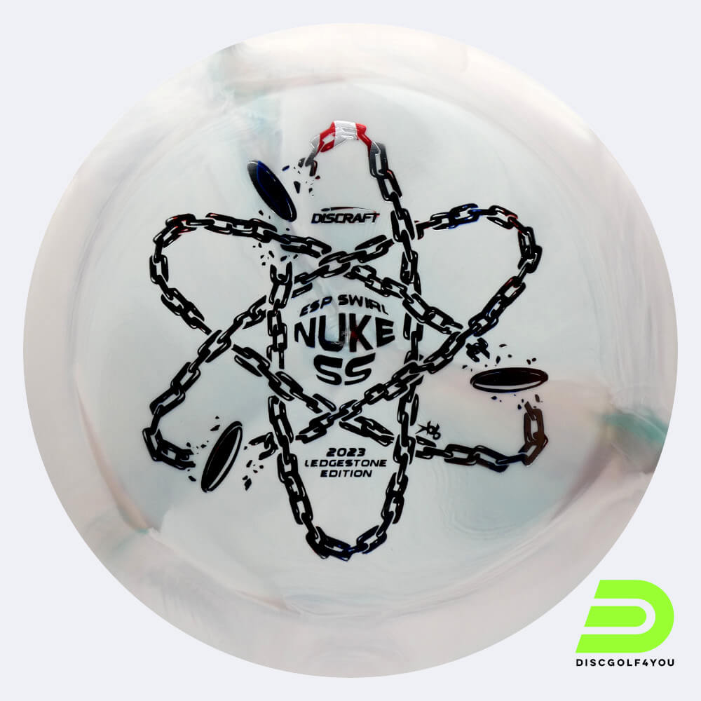 Discraft Nuke SS 2023 Ledgestone Edition in white, esp plastic and burst effect Discraft Nuke SS 2023 Ledgestone Edition in white, esp plastic and burst effect