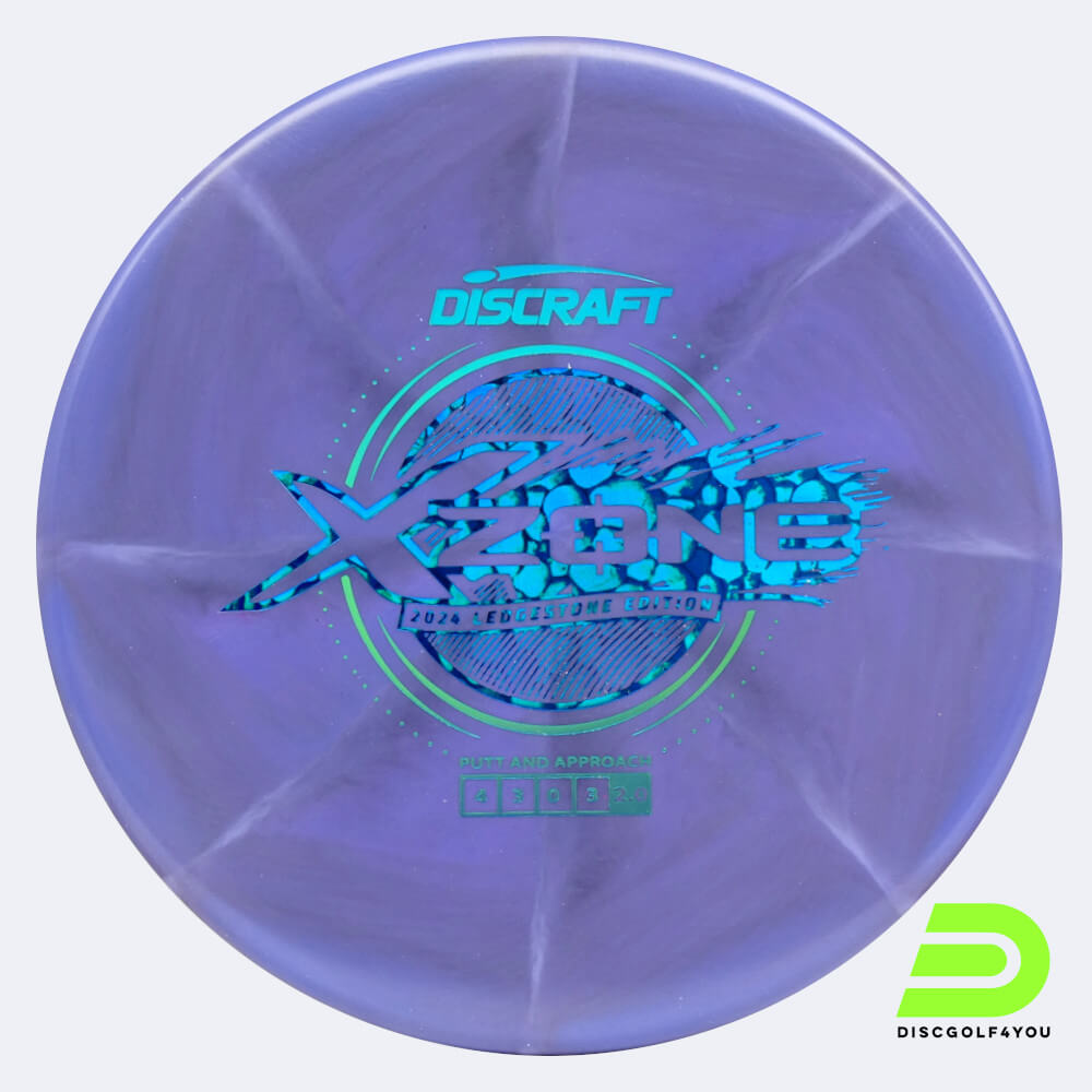 Discraft Zone 2024 Ledgestone Edition in purple, x swirly plastic and burst effect Discraft Zone 2024 Ledgestone Edition in purple, x swirly plastic and burst effect