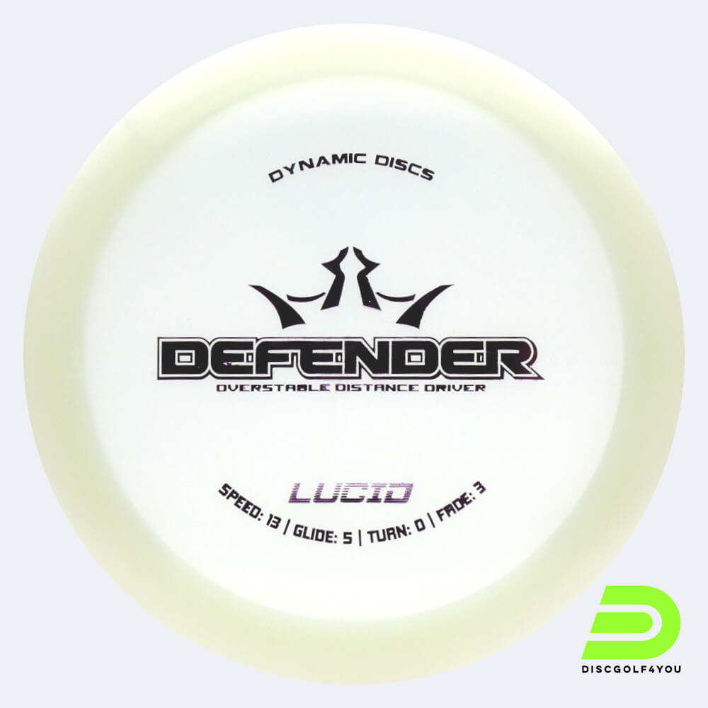 dynamic discs defender in weiss, im lucid kunststoff und ohne spezialeffekt Dynamic Discs Defender in weiss, im Lucid Kunststoff und ohne Spezialeffekt