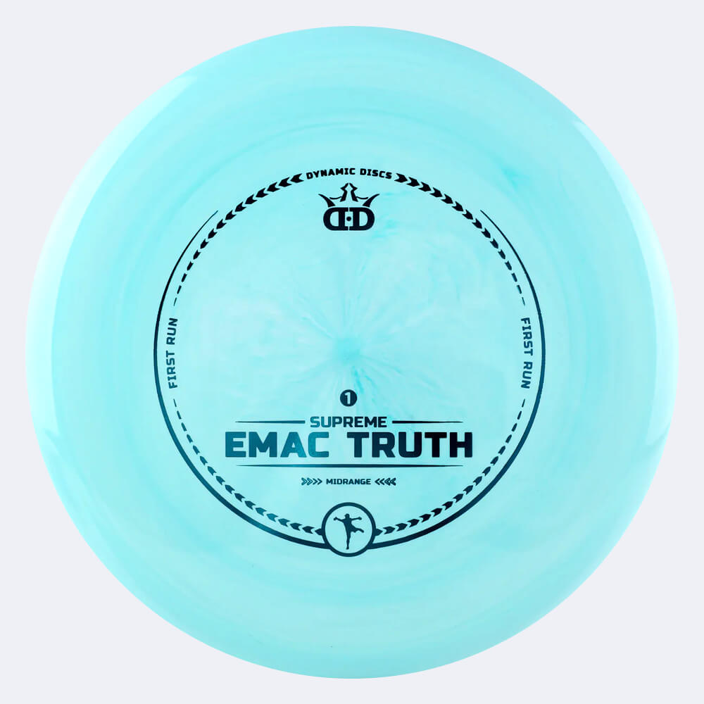 Dynamic Discs Emac Truth in turquoise, supreme plastic and first run effect Dynamic Discs Emac Truth in turquoise, supreme plastic and first run effect