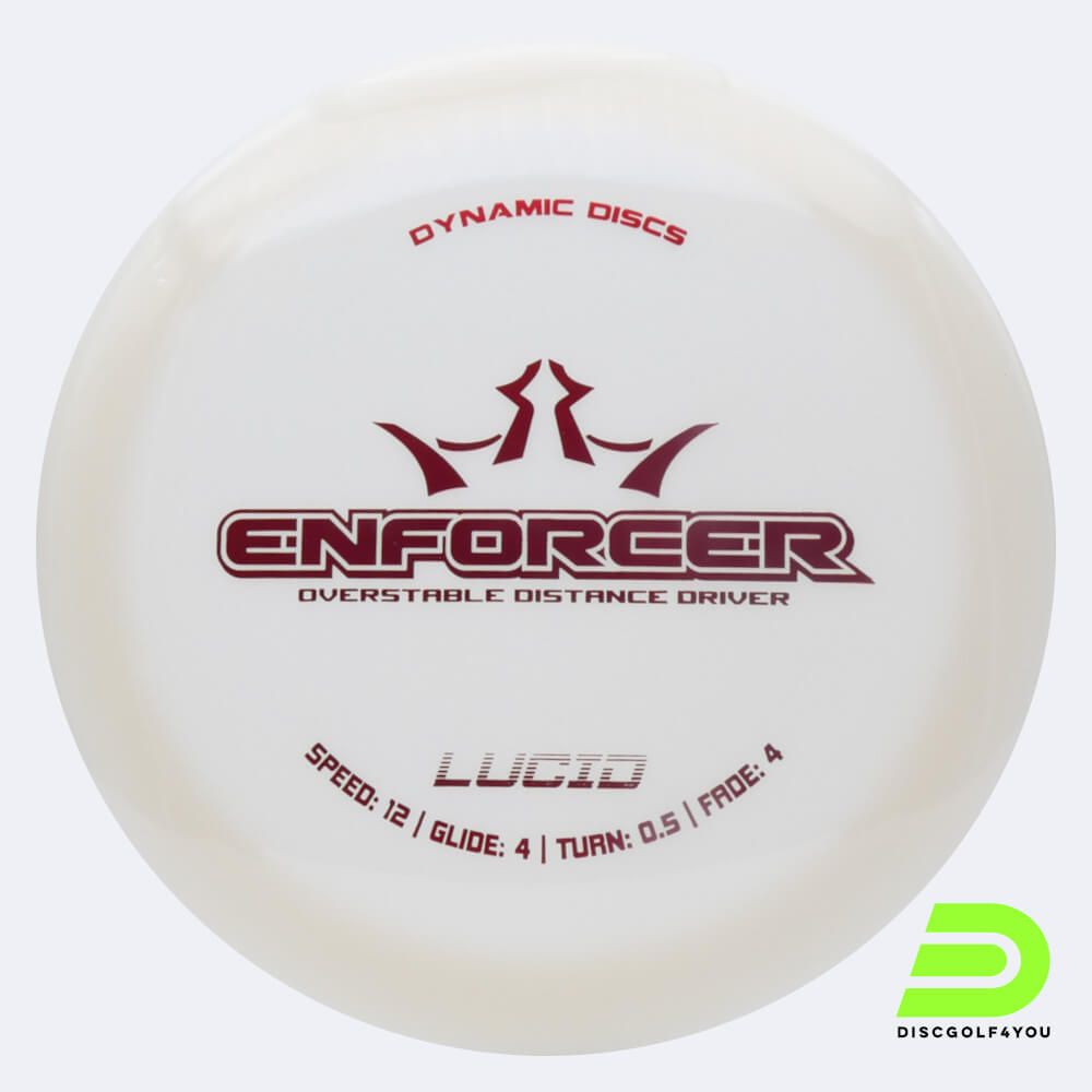 dynamic discs enforcer in weiss, im lucid kunststoff und ohne spezialeffekt Dynamic Discs Enforcer in weiss, im Lucid Kunststoff und ohne Spezialeffekt