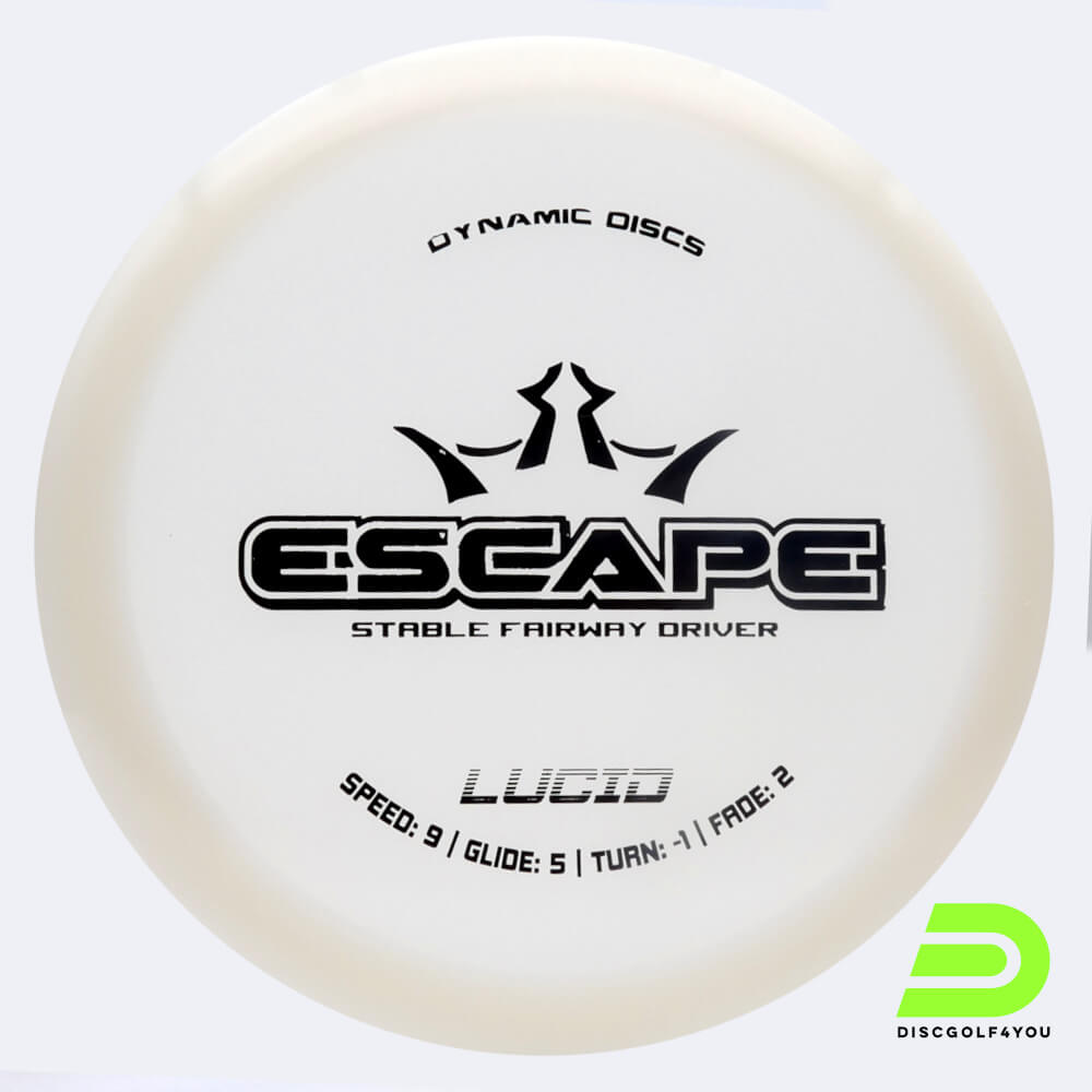 Dynamic Discs Escape in white, lucid plastic Dynamic Discs Escape in white, lucid plastic