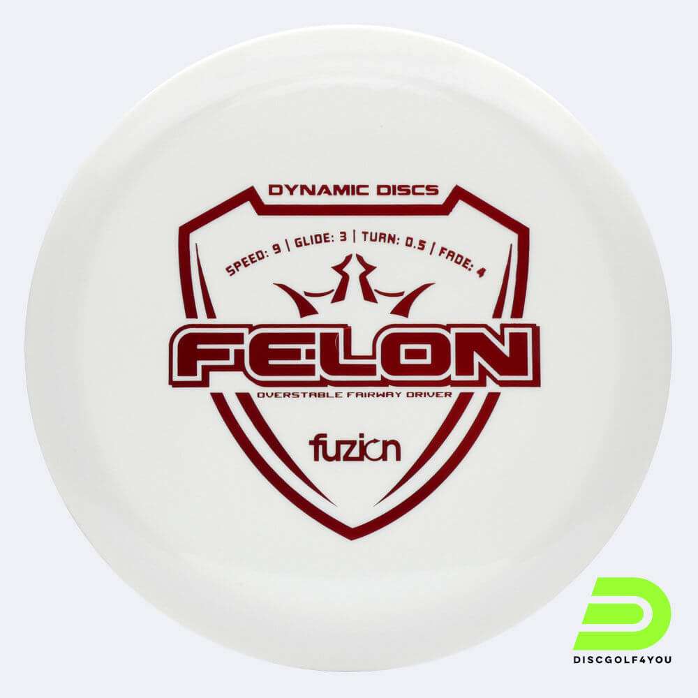 Dynamic Discs Felon in white, fuzion plastic Dynamic Discs Felon in white, fuzion plastic