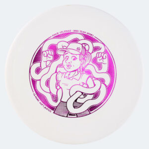 Dynamic Discs Justice Macie Velediaz Team Series in white, classic soft plastic