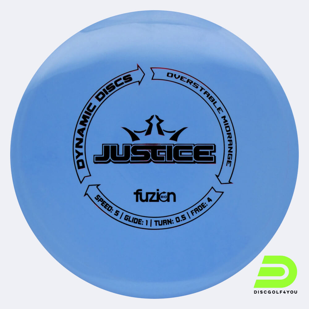 Dynamic Discs Justice in light-blue, biofuzion plastic Dynamic Discs Justice in light-blue, biofuzion plastic