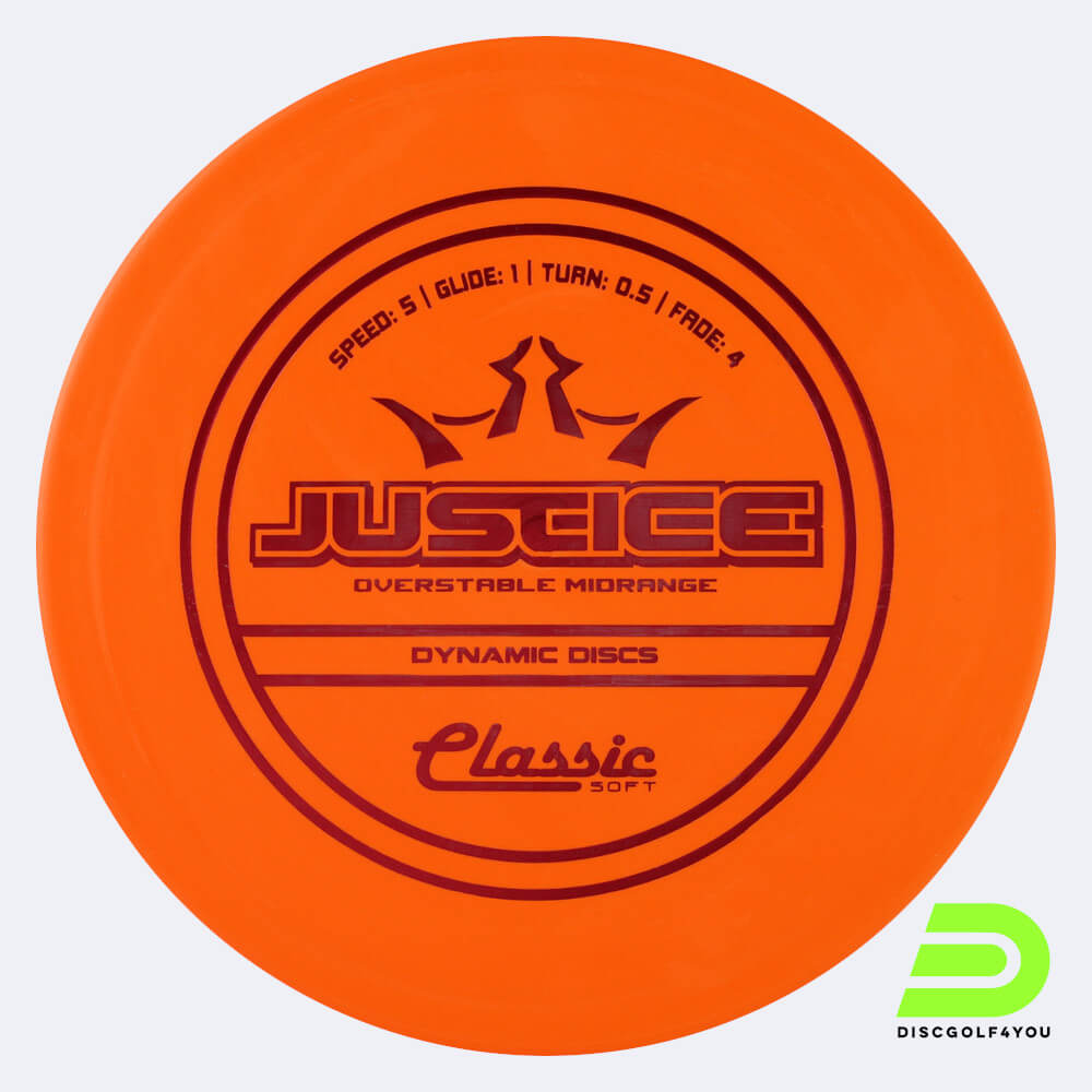 Dynamic Discs Justice in classic-orange, classic soft plastic Dynamic Discs Justice in classic-orange, classic soft plastic