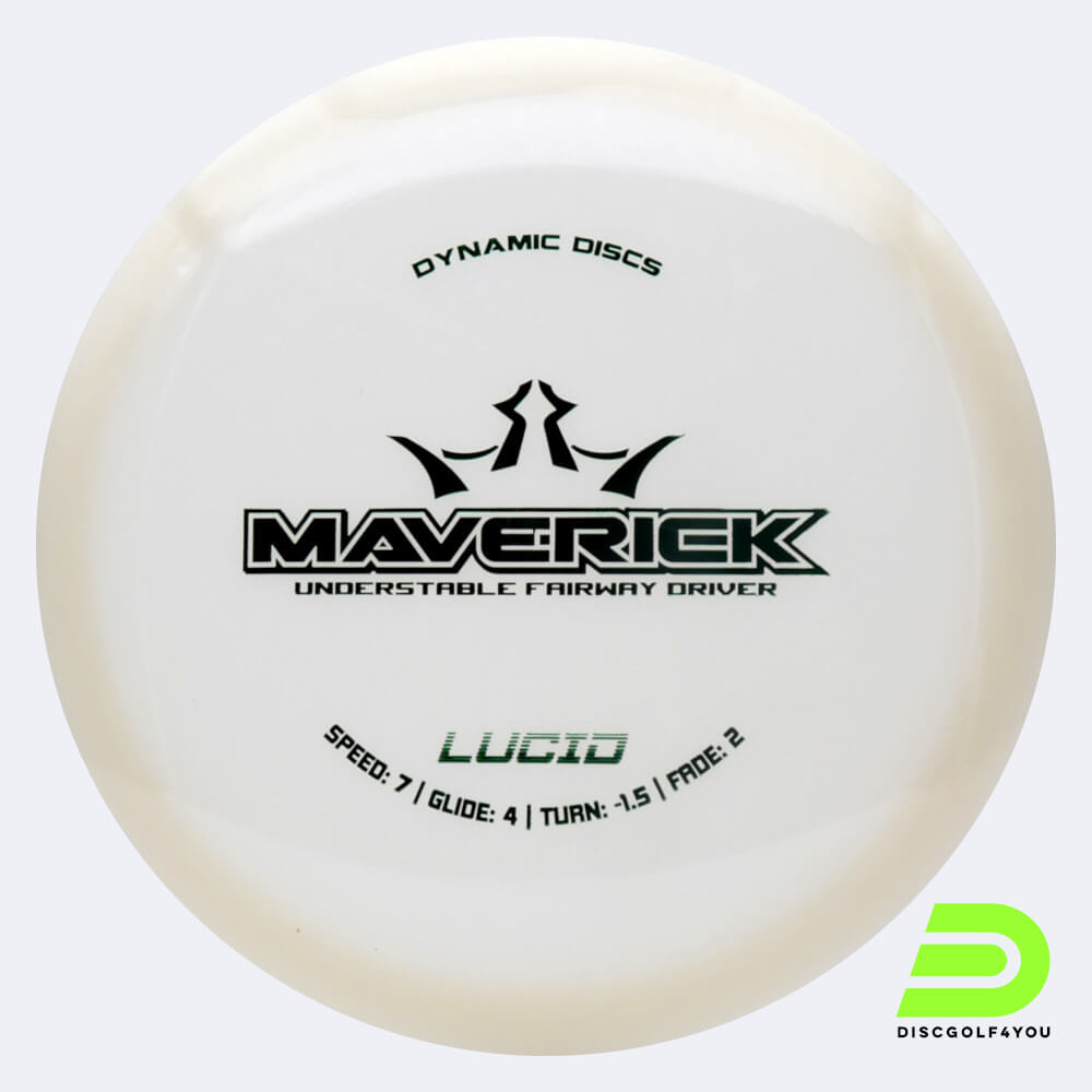 Dynamic Discs Maverick in white, lucid plastic Dynamic Discs Maverick in white, lucid plastic