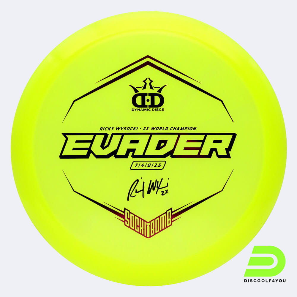 Dynamic Discs Sockibomb Evader in yellow, lucid x plastic Dynamic Discs Sockibomb Evader in yellow, lucid x plastic