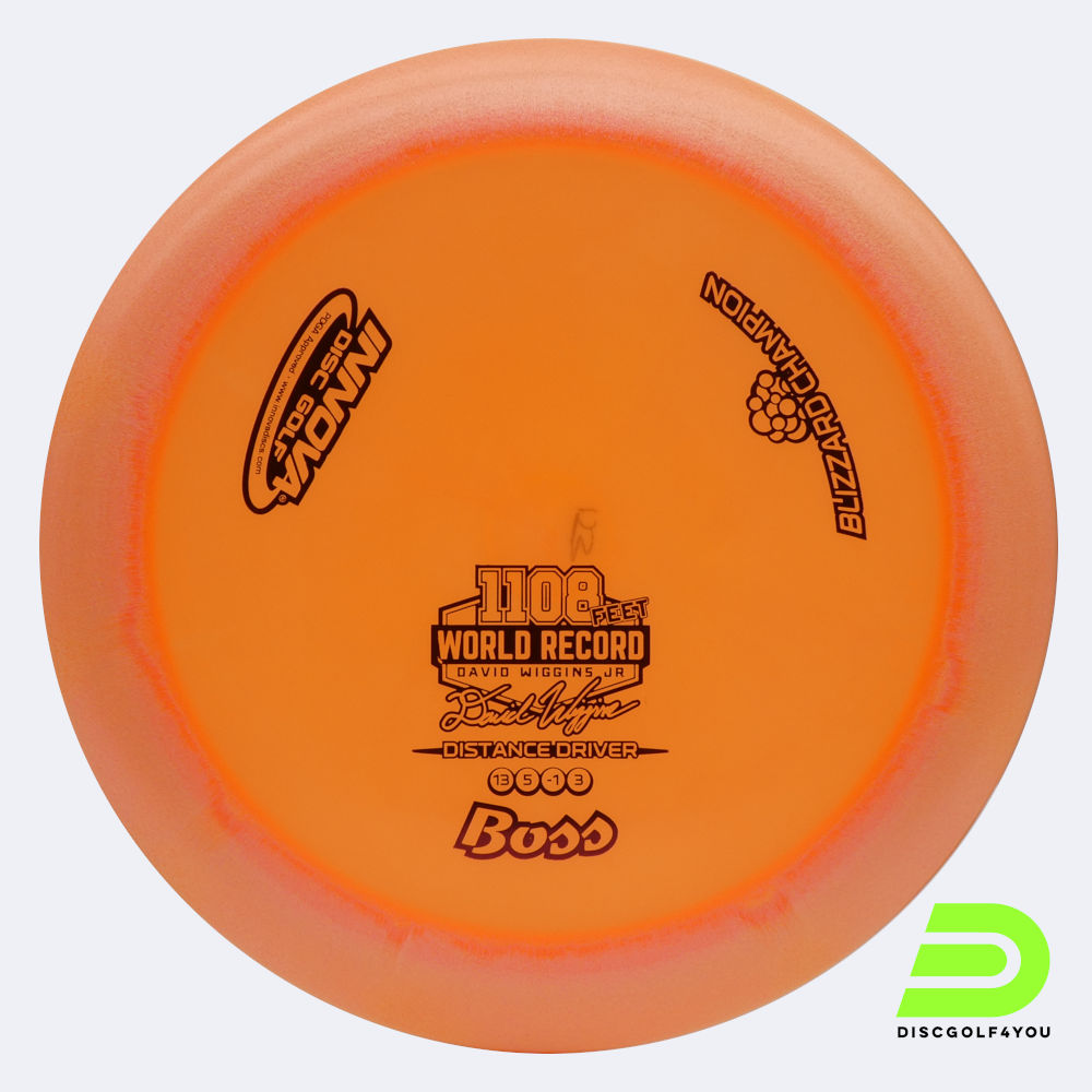 Innova Boss in classic-orange, blizzard champion plastic Innova Boss in classic-orange, blizzard champion plastic
