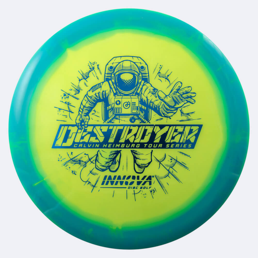 innova destroyer - calvin heimburg tour series in gelb-türkis, im halo star kunststoff und ohne spezialeffekt Innova Destroyer - Calvin Heimburg Tour Series in gelb-türkis, im Halo Star Kunststoff und ohne Spezialeffekt