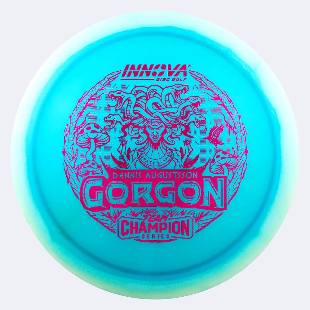 innova gorgon dennis augustsson tour series in weiss-blau, im halo champion proto glow kunststoff und glow spezialeffekt Innova Gorgon Dennis Augustsson Tour Series in weiss-blau, im Halo Champion Proto Glow Kunststoff und glow Spezialeffekt