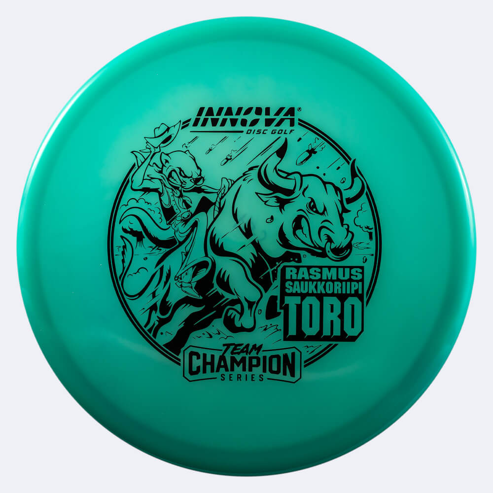 Innova Toro Rasmus Saukkoriipi Tour Series in turquoise, proto glow champion plastic and glow effect