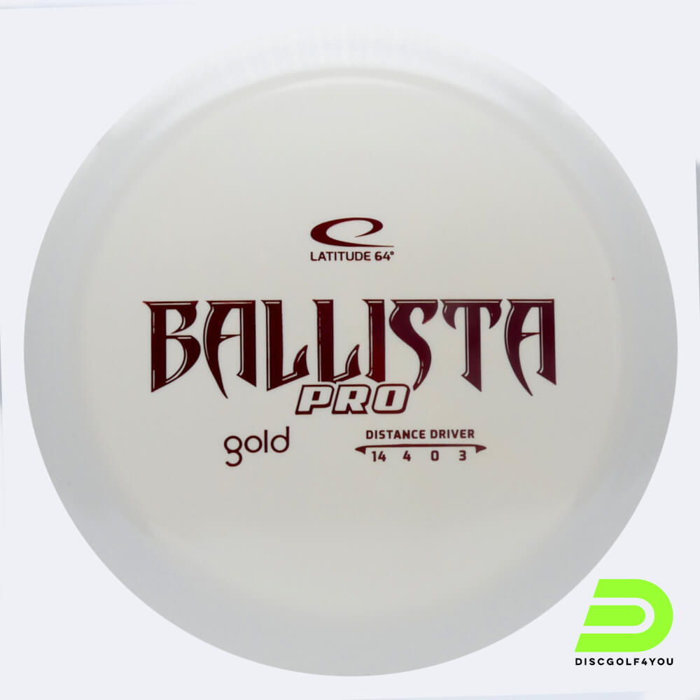 latitude 64° ballista pro in weiss, im gold kunststoff und ohne spezialeffekt Latitude 64° Ballista Pro in weiss, im Gold Kunststoff und ohne Spezialeffekt