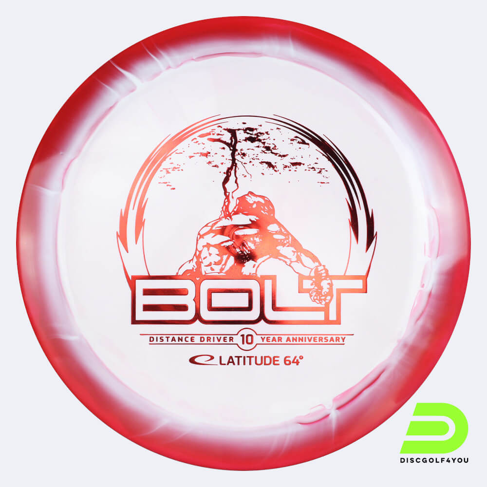 latitude 64° bolt 10 year anniversary in rot, im gold kunststoff und ohne spezialeffekt Latitude 64° Bolt 10 Year Anniversary in rot, im Gold Kunststoff und ohne Spezialeffekt