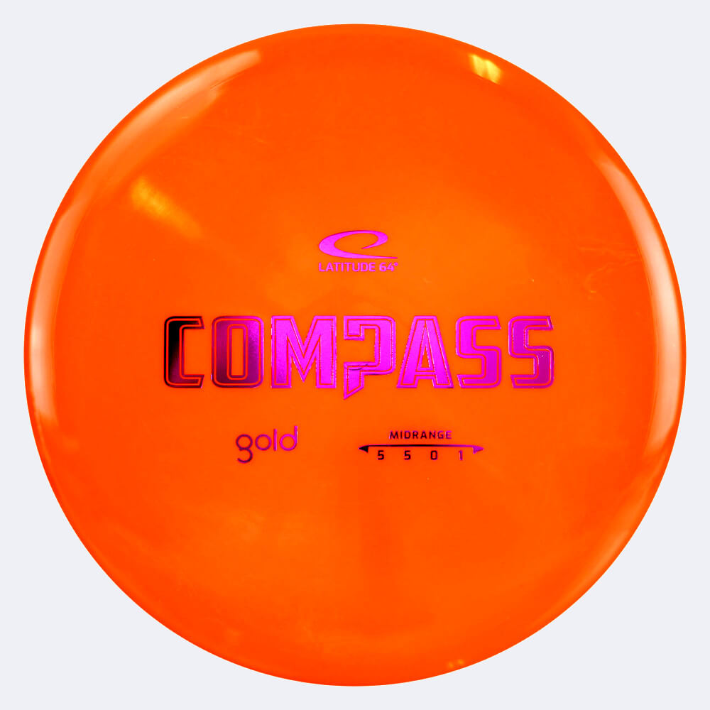 Latitude 64° Compass in classic-orange, gold plastic Latitude 64° Compass in classic-orange, gold plastic