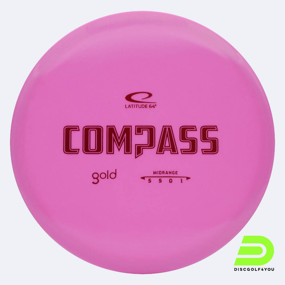 Latitude 64° Compass in pink, gold plastic Latitude 64° Compass in pink, gold plastic