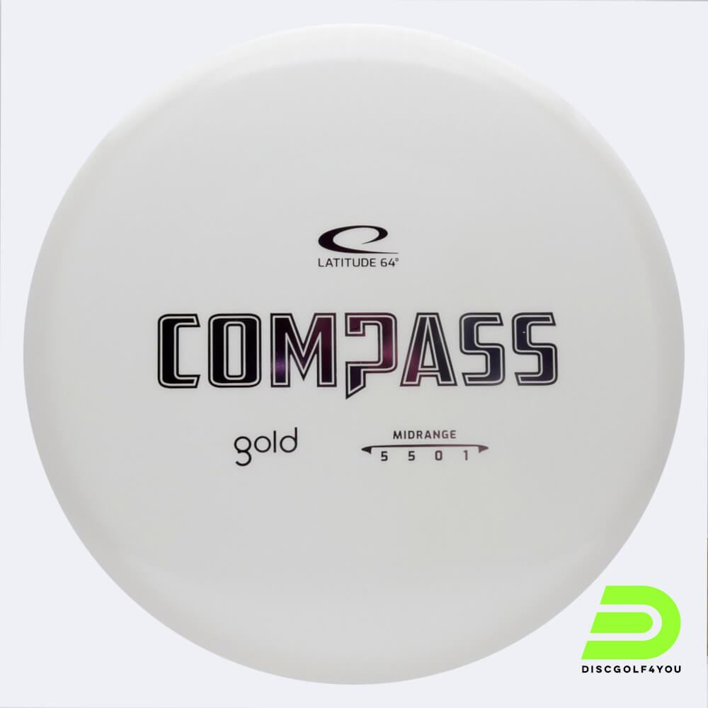 Latitude 64° Compass in white, gold plastic Latitude 64° Compass in white, gold plastic