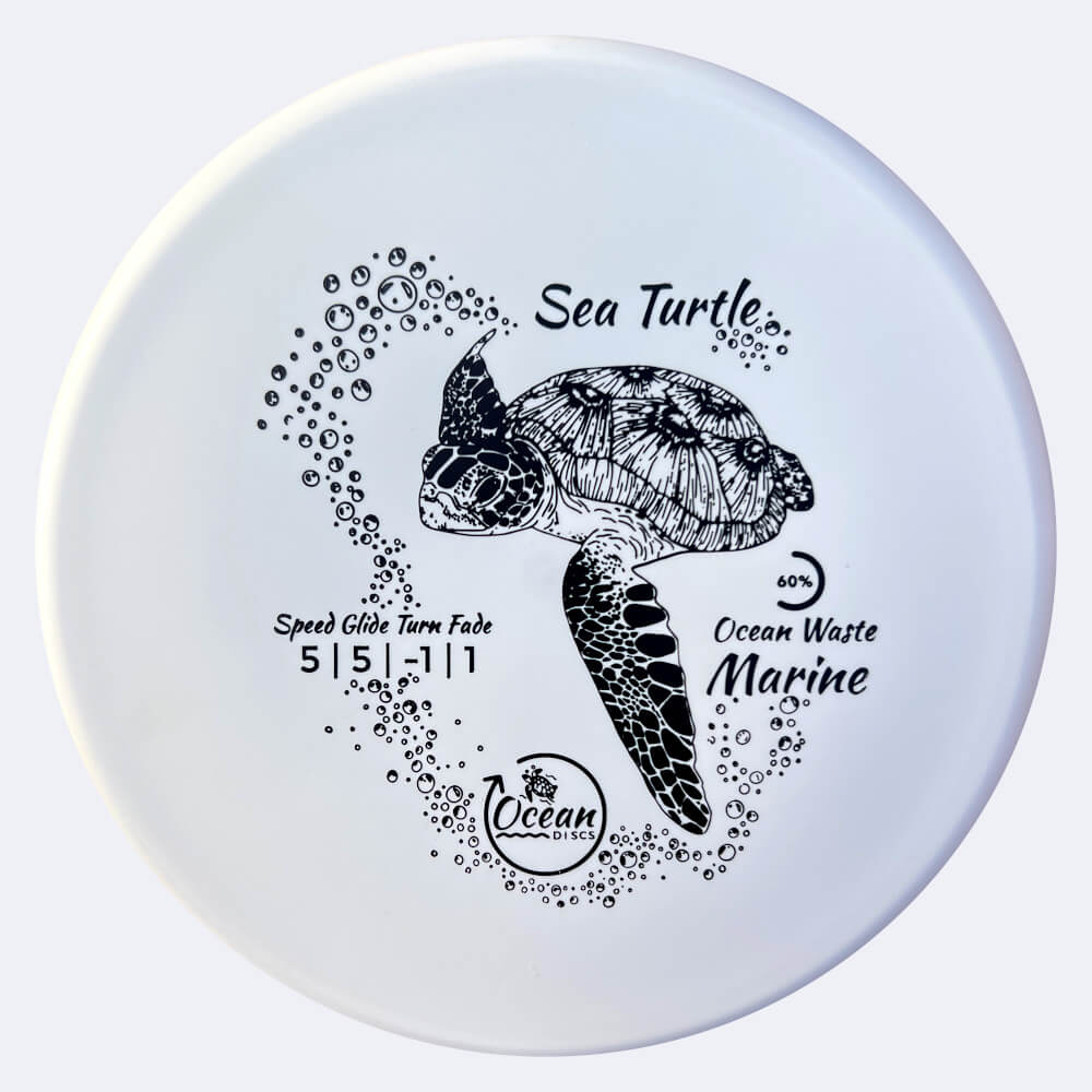 Ocean Discs Sea Turtle in white, ocean waste marine plastic Ocean Discs Sea Turtle in white, ocean waste marine plastic