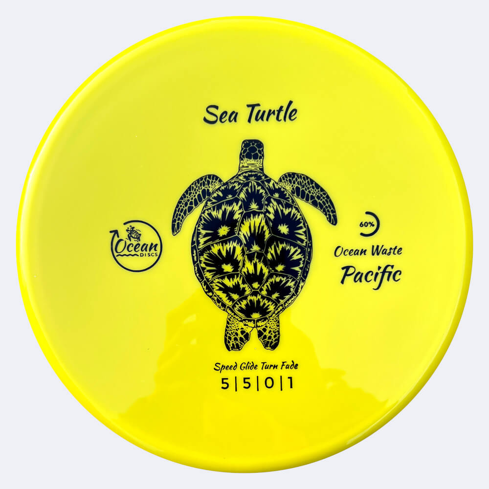 Ocean Discs Sea Turtle in yellow, ocean waste pacific plastic Ocean Discs Sea Turtle in yellow, ocean waste pacific plastic