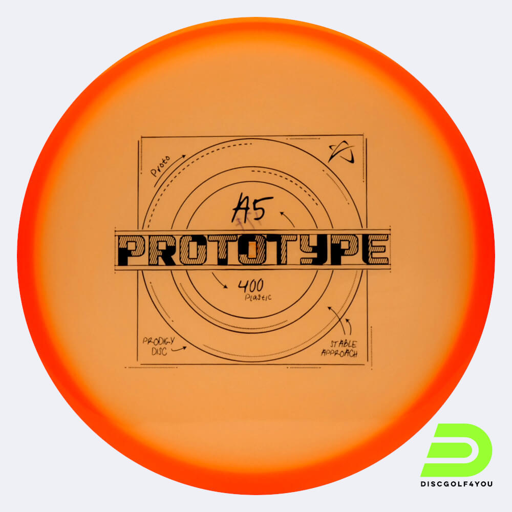 Prodigy A5 in classic-orange, 400 plastic and prototype effect Prodigy A5 in classic-orange, 400 plastic and prototype effect