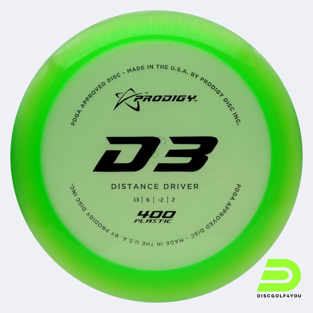 Prodigy D3 in green, 400 plastic Prodigy D3 in green, 400 plastic