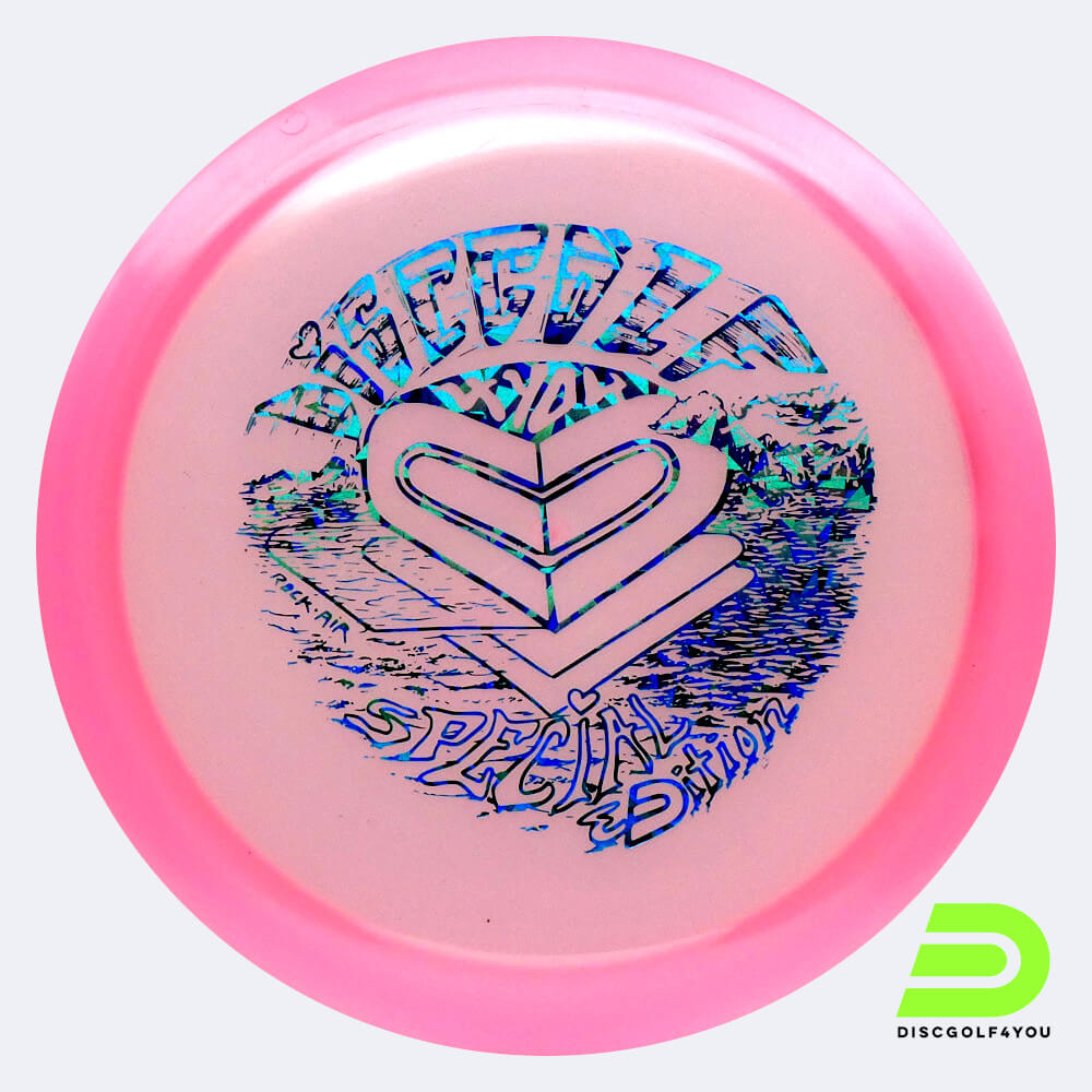 Prodiscus Laseri - Discgolf4you Series in pink, glow plastic and glow effect Prodiscus Laseri - Discgolf4you Series in pink, glow plastic and glow effect